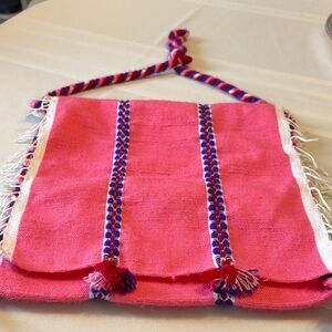 Handmade boho Pink and Blue Woven Women's Bag